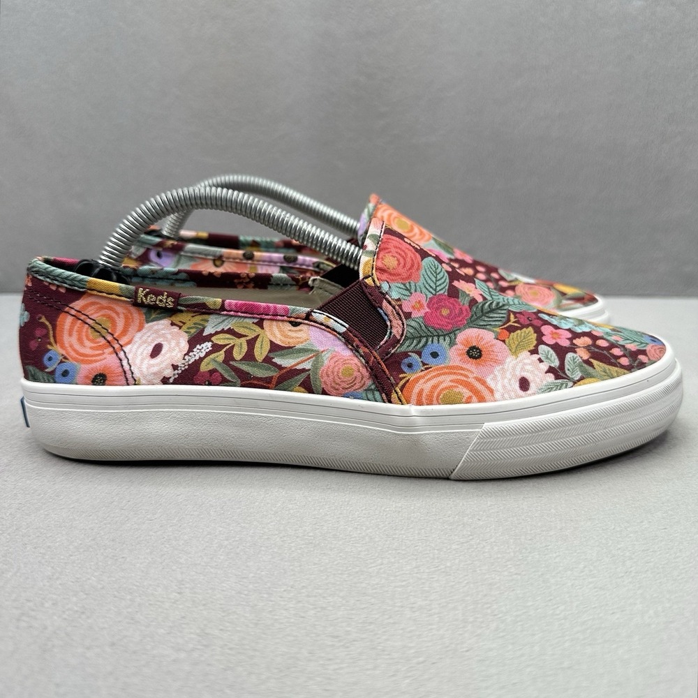 Keds x Rifle Paper Co Double Decker Womens Size 7 (W)‎ Shoes Burgundy Floral